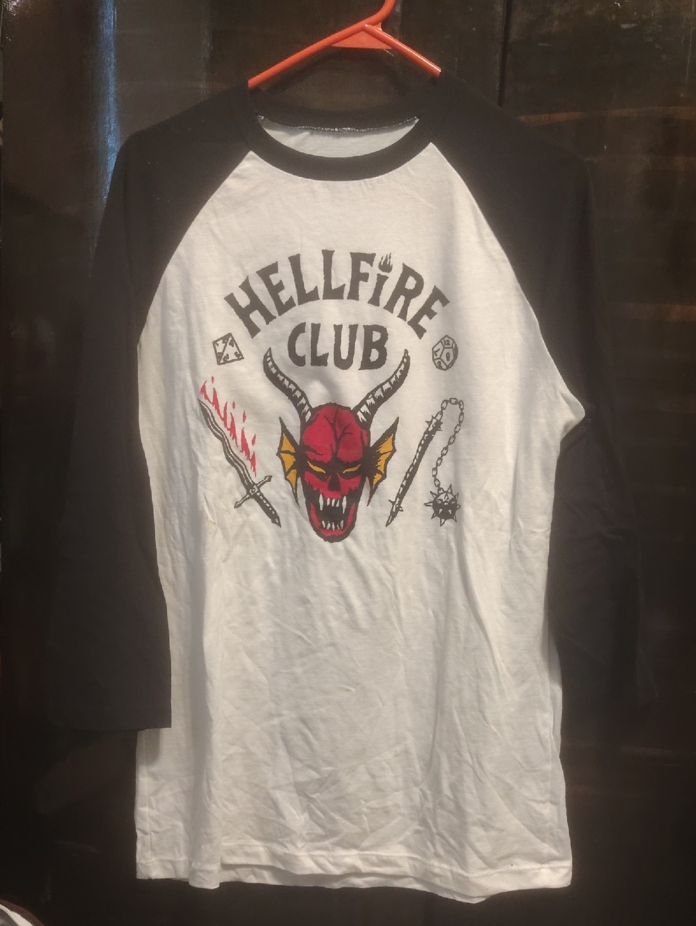 Stranger Things Hellfire Club Raglan Graphic Baseball Tee